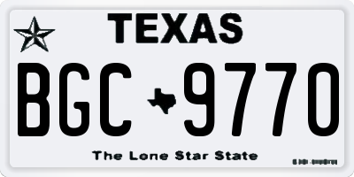 TX license plate BGC9770