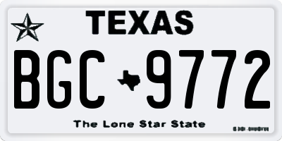 TX license plate BGC9772