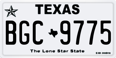 TX license plate BGC9775