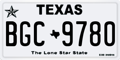 TX license plate BGC9780
