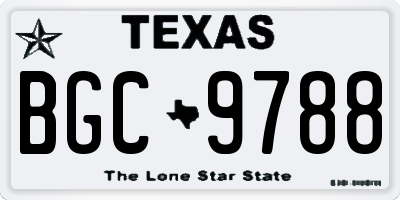 TX license plate BGC9788