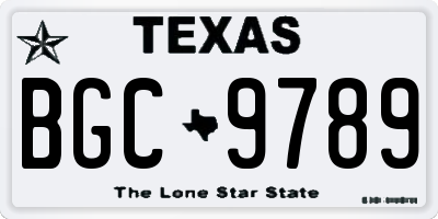 TX license plate BGC9789