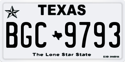 TX license plate BGC9793