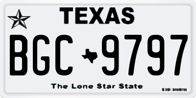 TX license plate BGC9797