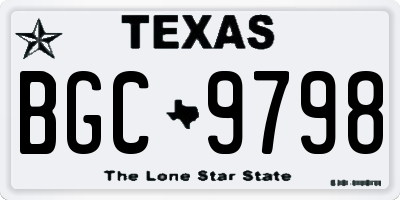 TX license plate BGC9798