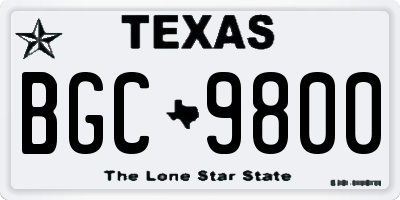 TX license plate BGC9800