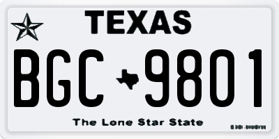 TX license plate BGC9801
