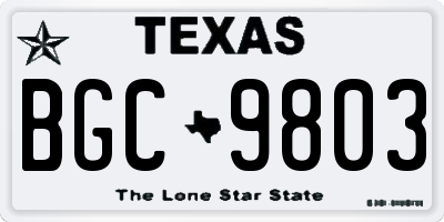 TX license plate BGC9803