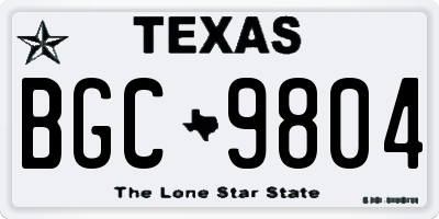 TX license plate BGC9804
