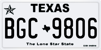 TX license plate BGC9806