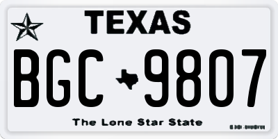 TX license plate BGC9807
