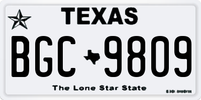 TX license plate BGC9809