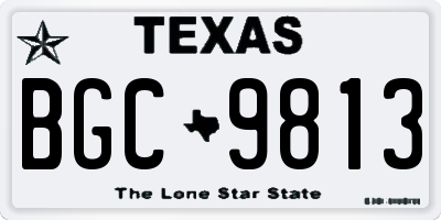 TX license plate BGC9813