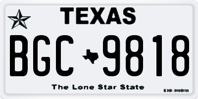 TX license plate BGC9818