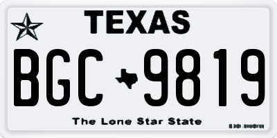 TX license plate BGC9819