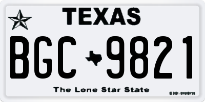 TX license plate BGC9821