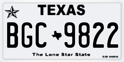 TX license plate BGC9822