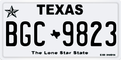 TX license plate BGC9823