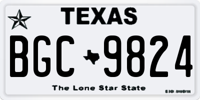TX license plate BGC9824
