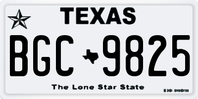TX license plate BGC9825