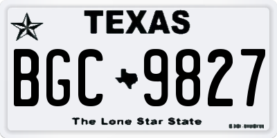 TX license plate BGC9827