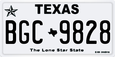 TX license plate BGC9828
