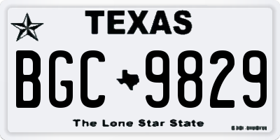 TX license plate BGC9829