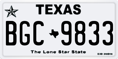 TX license plate BGC9833