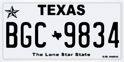 TX license plate BGC9834