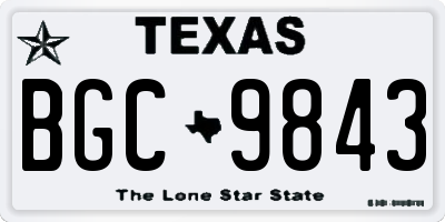 TX license plate BGC9843