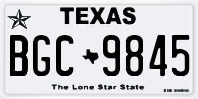 TX license plate BGC9845