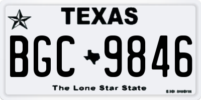 TX license plate BGC9846