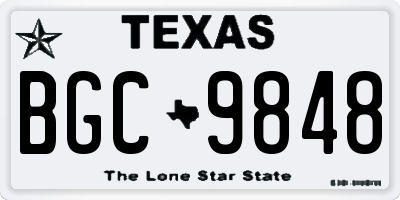 TX license plate BGC9848