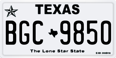 TX license plate BGC9850