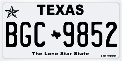 TX license plate BGC9852