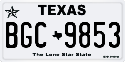TX license plate BGC9853