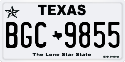TX license plate BGC9855