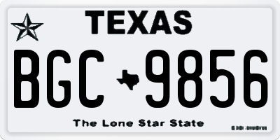TX license plate BGC9856