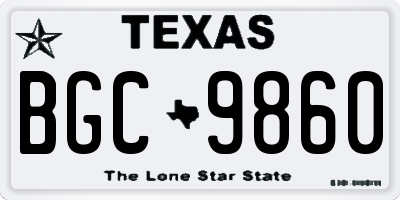 TX license plate BGC9860