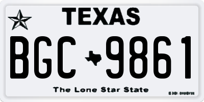 TX license plate BGC9861