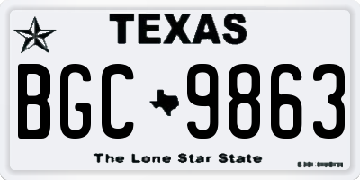 TX license plate BGC9863