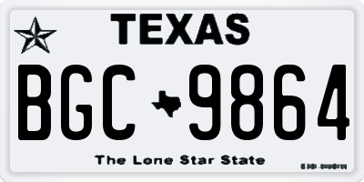 TX license plate BGC9864