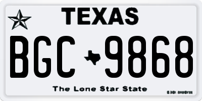 TX license plate BGC9868