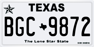 TX license plate BGC9872
