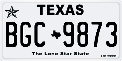 TX license plate BGC9873