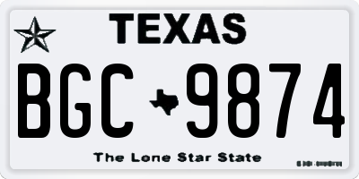 TX license plate BGC9874