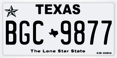 TX license plate BGC9877