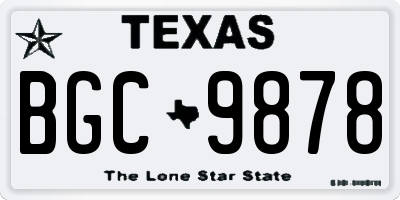 TX license plate BGC9878