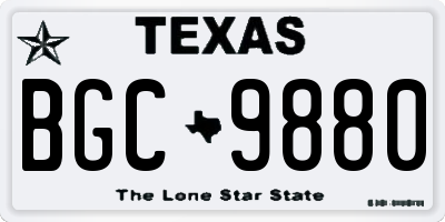 TX license plate BGC9880