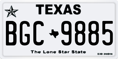 TX license plate BGC9885